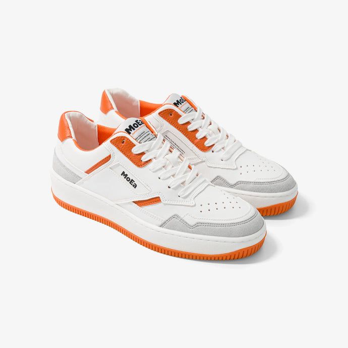 MoEa | GEN1 Orange Vegan Sneakers | Orange White & Suede - LONDØNWORKS