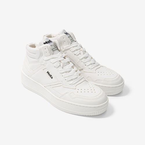 MoEa | GEN1 Mid Grape Vegan Sneakers | Full White - LONDØNWORKS