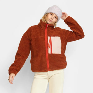 SELFHOOD | 77284 Pocket Teddy Jacket | Rust