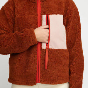 SELFHOOD | 77284 Pocket Teddy Jacket | Rust