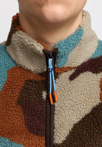 REVOLUTION | 7023 Printed Teddy Jacket | Brown - LONDØNWORKS