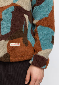 REVOLUTION | 7023 Printed Teddy Jacket | Brown - LONDØNWORKS