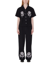 Load image into Gallery viewer, OBEY | Roses Embellished Short Sleeved Shirt | Black
