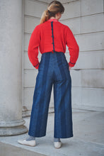 Load image into Gallery viewer, LOWIE | Stripe Denim Pleat Trousers | Blue