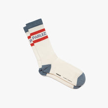 Load image into Gallery viewer, PARLEZ | Strive Socks | White &amp; China Blue