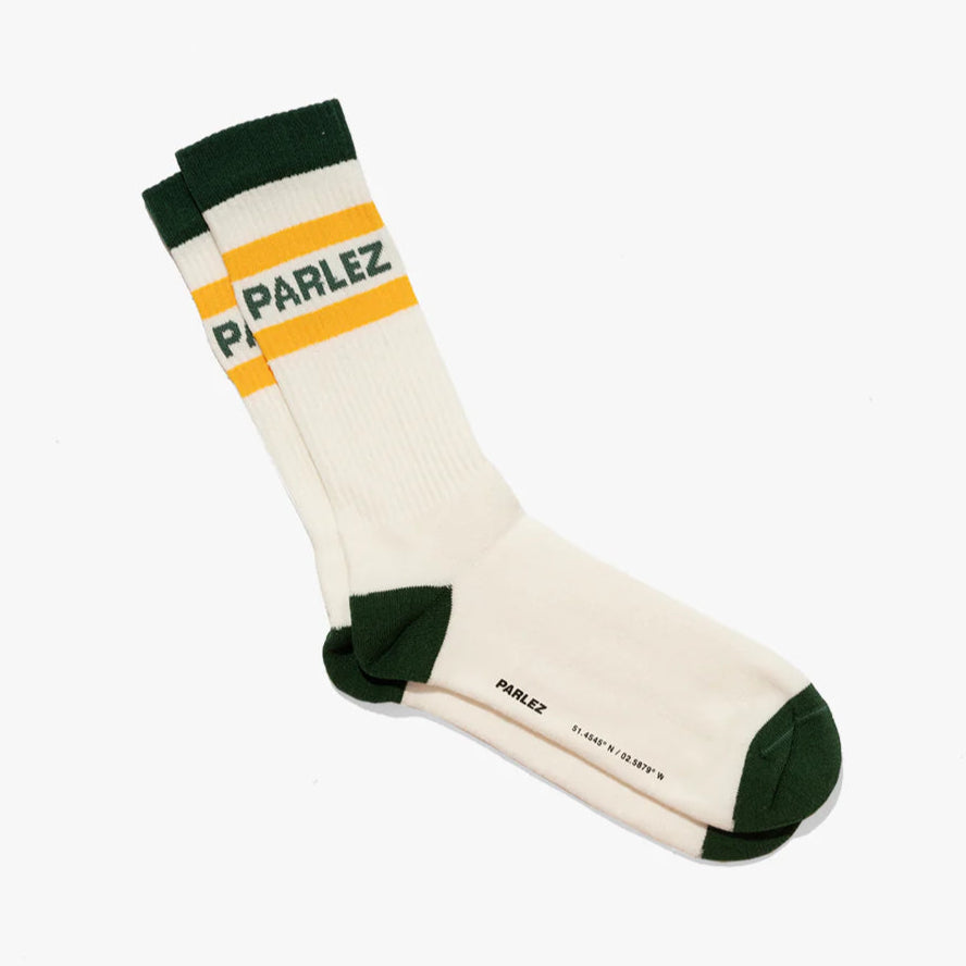 PARLEZ | Strive Socks | White & Kelp Green