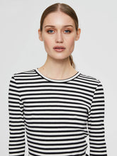Load image into Gallery viewer, SELECTED FEMME | Striped Long Sleeved Organic Cotton T-Shirt | Black &amp; White - LONDØNWORKS