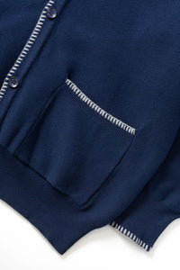 SERVICE WORKS | Blanket Stitch Cardigan | Navy