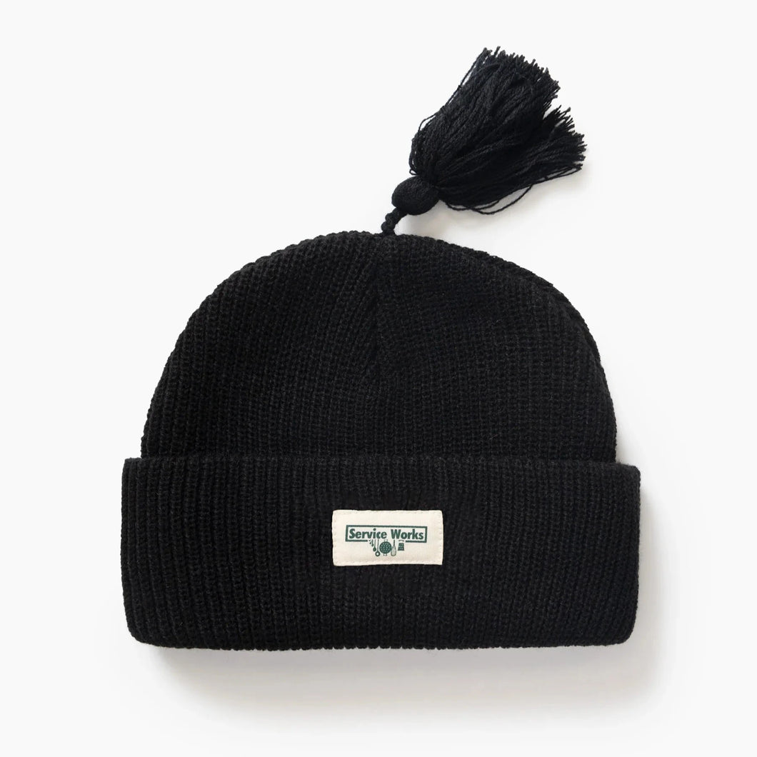 SERVICE WORKS | Tassel Beanie | Black - LONDØNWORKS