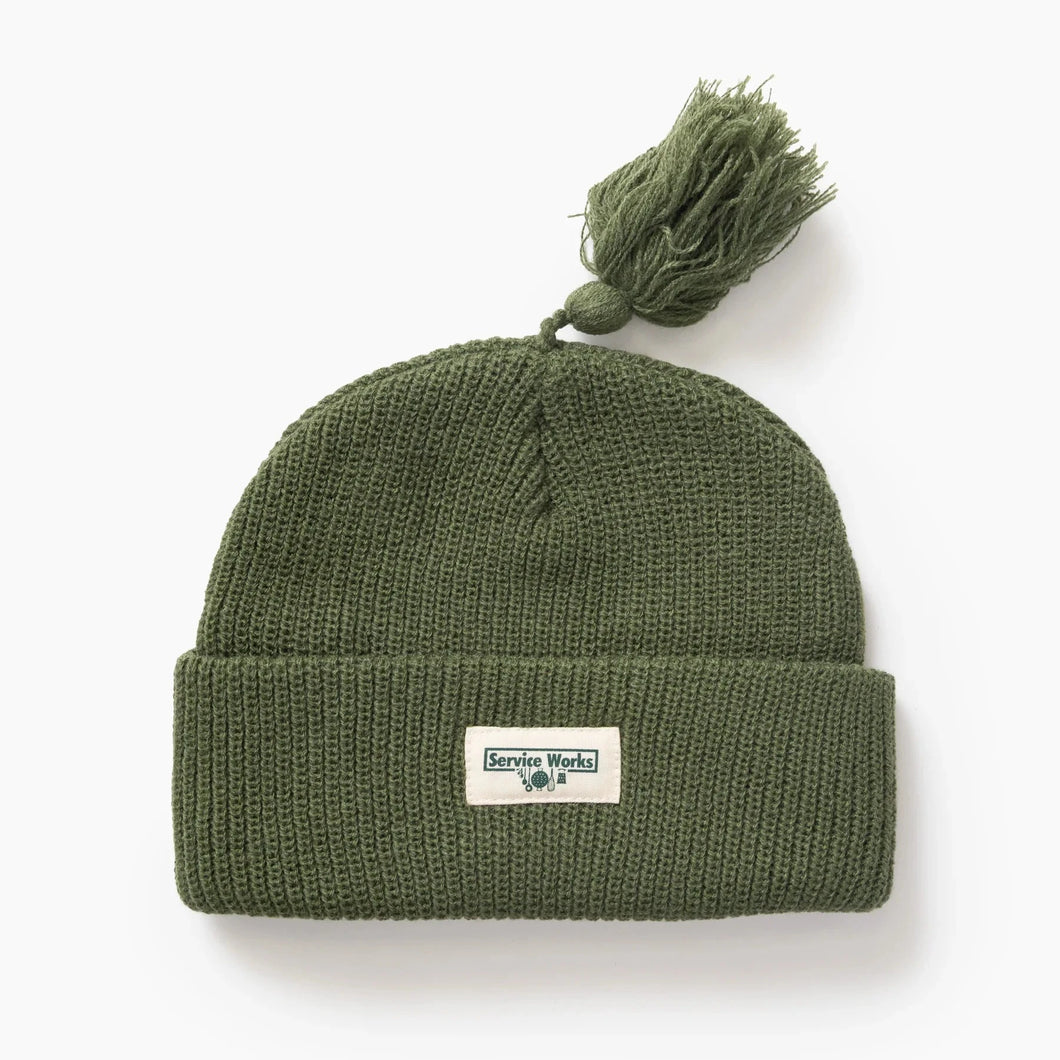 SERVICE WORKS | Tassel Beanie | Olive - LONDØNWORKS