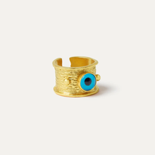 Load image into Gallery viewer, OTTOMAN HANDS | Della Evil Eye Band Ring | Gold Plated - LONDØNWORKS