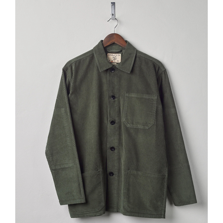 USKEES | 3001 Buttoned Cord Overshirt | Vine Green - LONDØNWORKS