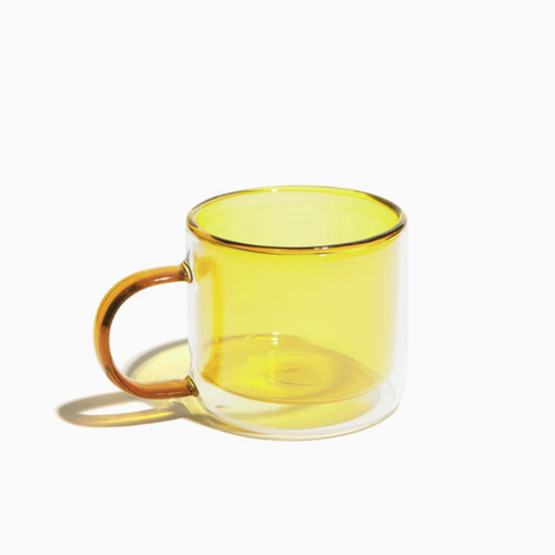 LONDONWORKS | Double Wall Borosilicate Glass Mug | Yellow - LONDØNWORKS