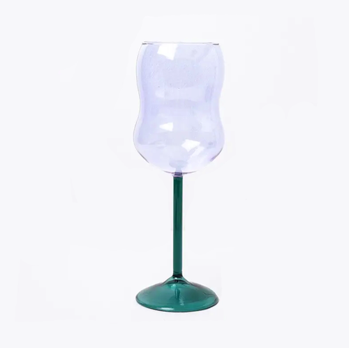 LONDONWORKS | Wavey Wine Glass| Lilac & Teal - LONDØNWORKS