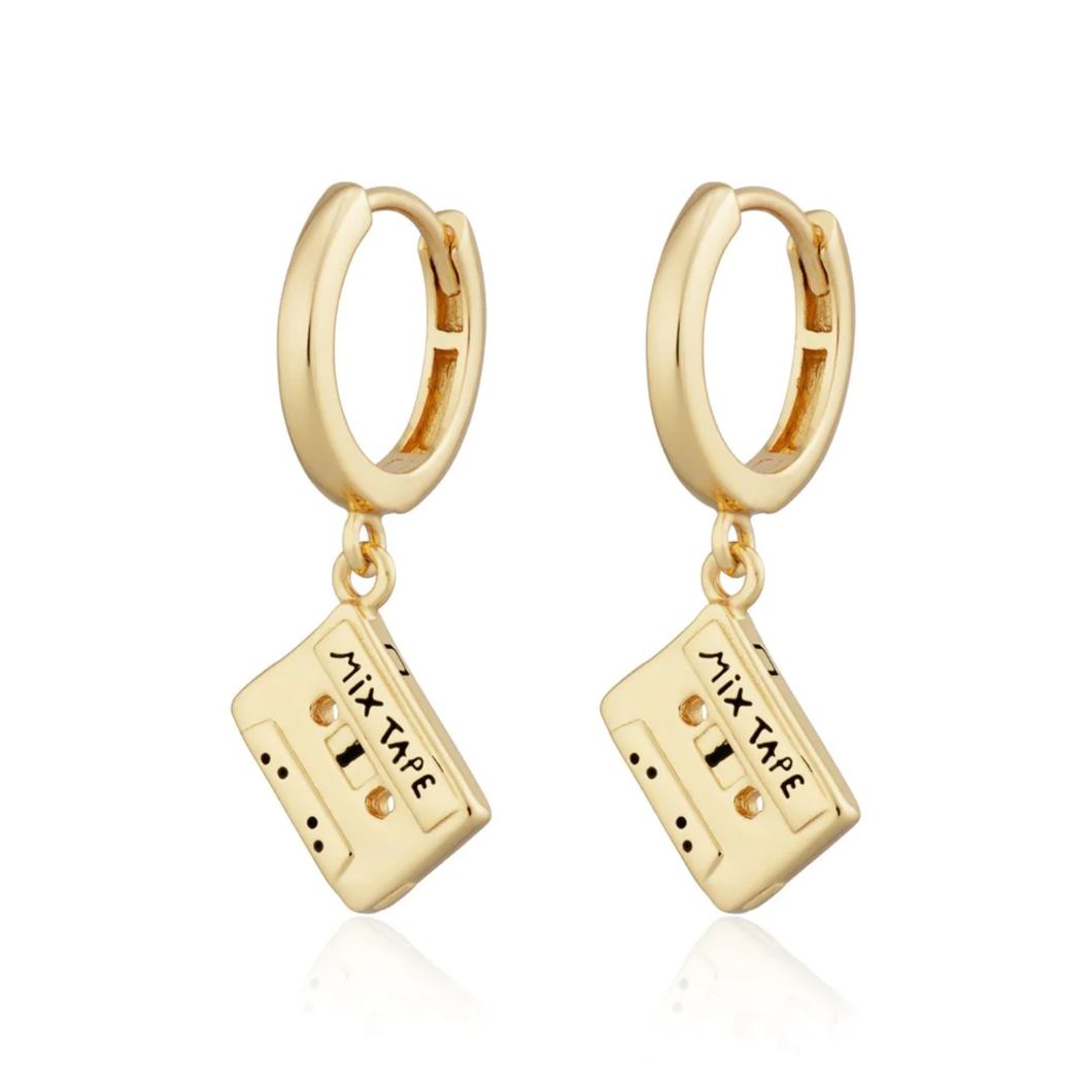 SCREAM PRETTY | Mix Tape Charm Hoop Earrings | Gold Plated - LONDØNWORKS