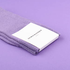 DEMOCRATIQUE SOCKS | Fine Rib Organic Cotton Socks | Clear Purple - LONDØNWORKS