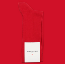 Load image into Gallery viewer, DEMOCRATIQUE SOCKS | Fine Rib Organic Cotton Socks | Mailbox Red - LONDØNWORKS