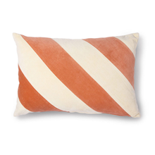 Load image into Gallery viewer, HKLIVING | Striped Velvet Cushion | Peach &amp; Cream - LONDØNWORKS