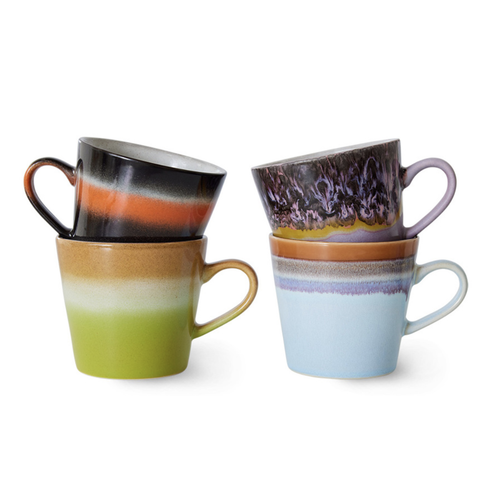 HKLIVING | Ceramic Cappuccino Mugs Set of 4 | Solid - LONDØNWORKS