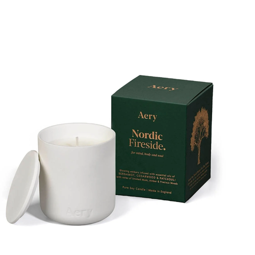 AERY | Nordic Fireside Scented Candle | White Clay - LONDØNWORKS