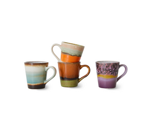 HKLIVING | Ceramic Espresso Cups Set Of 4 | Retro - LONDØNWORKS