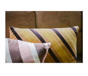 HKLIVING | Striped Velvet Cushion | Honey - LONDØNWORKS