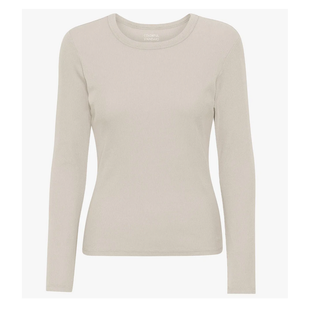 COLORFUL STANDARD | Women Organic Rib Long Sleeve T Shirt | Ivory White - LONDØNWORKS
