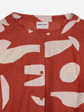 Load image into Gallery viewer, BOBO CHOSES | Summer Landscape Print Collarless Blouse | Burgundy Red - LONDØNWORKS