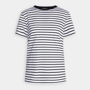 SELECTED FEMME | Striped Organic Cotton T-Shirt | Black - LONDØNWORKS