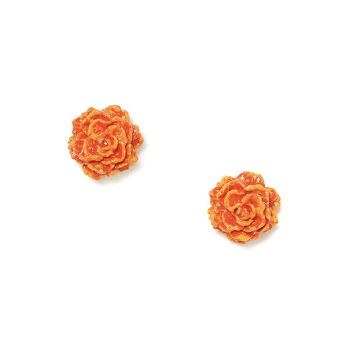 F. HERVAL | Clea Simple Rose Stud Earrings | Coral - LONDØNWORKS