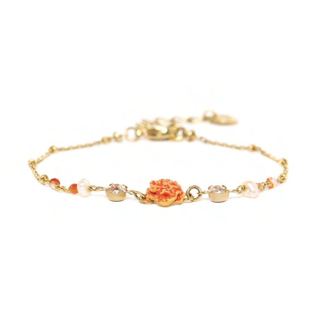 F. HERVAL | Clea Simple Rose Bracelet | Coral - LONDØNWORKS