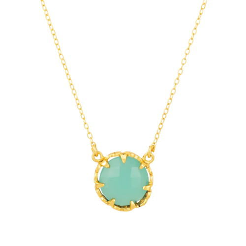 ASHIANA | Petit Gemstone Necklace | Aqua Chalcedony - LONDØNWORKS