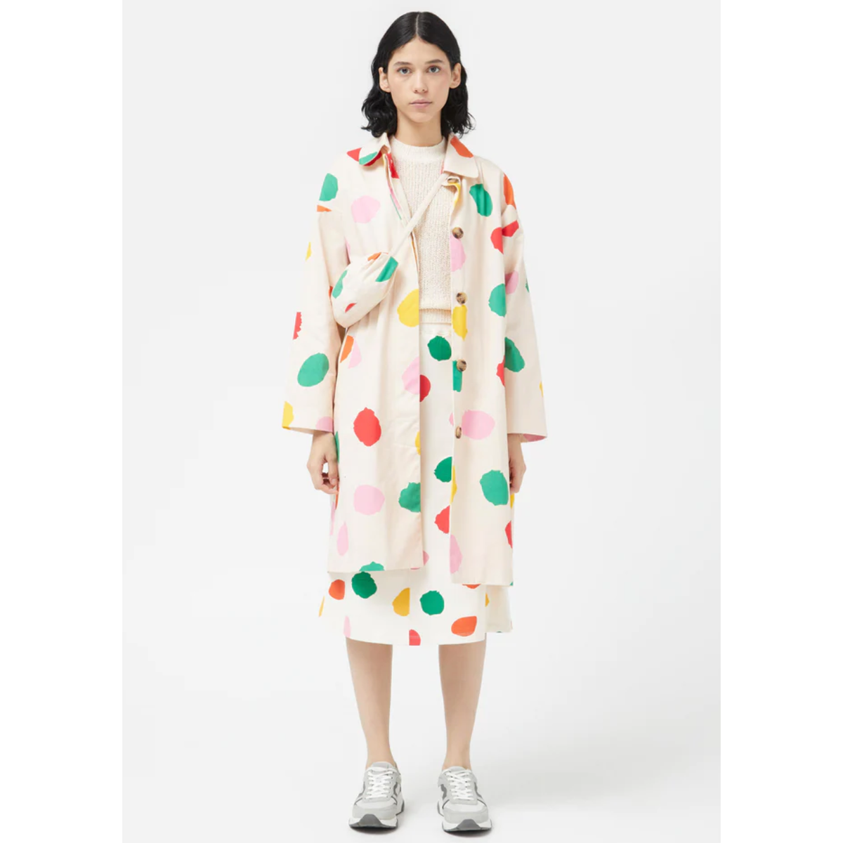 COMPANIA FANTASTICA | Delilah Polka Dot Trench Coat | Multi | LONDØNWORKS