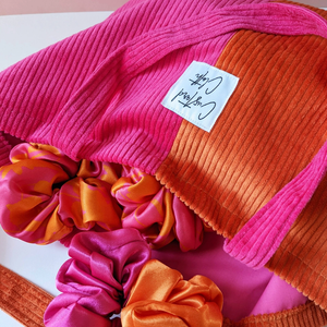 CUSTARD CLOTH | Oversized Scrunchie | Pink and Orange - LONDØNWORKS