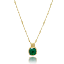 Load image into Gallery viewer, AZUNI LONDON | Tetra Square Gemstone Pendant | Gold and Green Onyx - LONDØNWORKS
