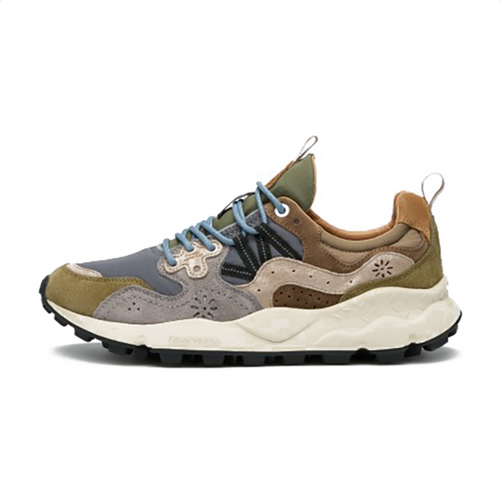 FLOWER MOUNTAIN | Yamano 3 Suede/Nylon Sneakers | Military-Grey-Light Brown