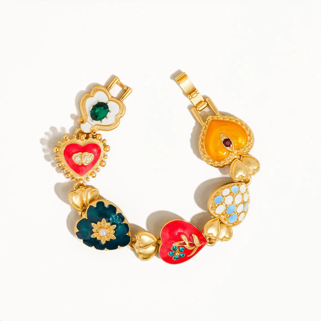 FLANERIE ACCESSORIES | Elysian Boho Baroque Heart Bracelet | Gold