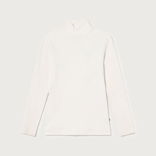 THINKING MU | Aine Rib Long Sleeved Top | White