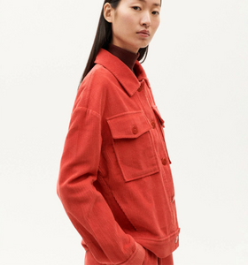 THINKING MU | Frans Corduroy Jacket | Goji Red