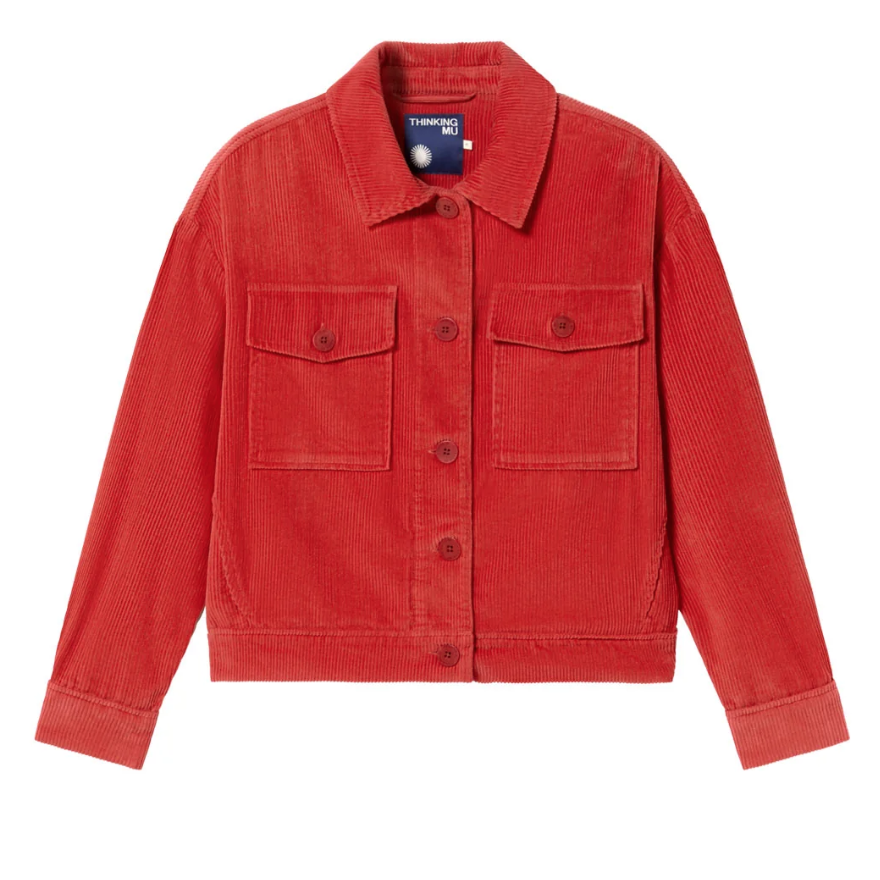 THINKING MU | Frans Corduroy Jacket | Goji Red