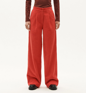 THINKING MU | Manolita Corduroy Trousers | Goji Red