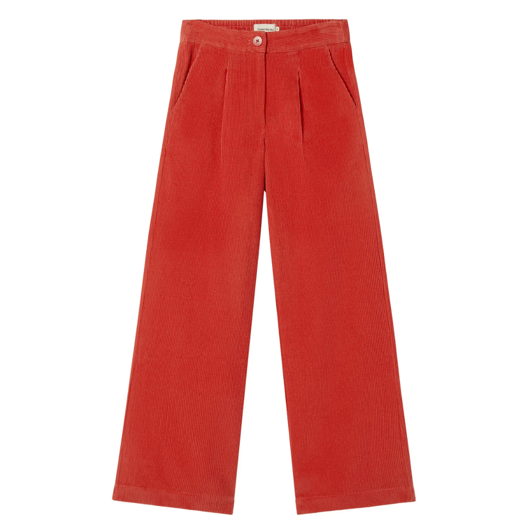 THINKING MU | Manolita Corduroy Trousers | Goji Red