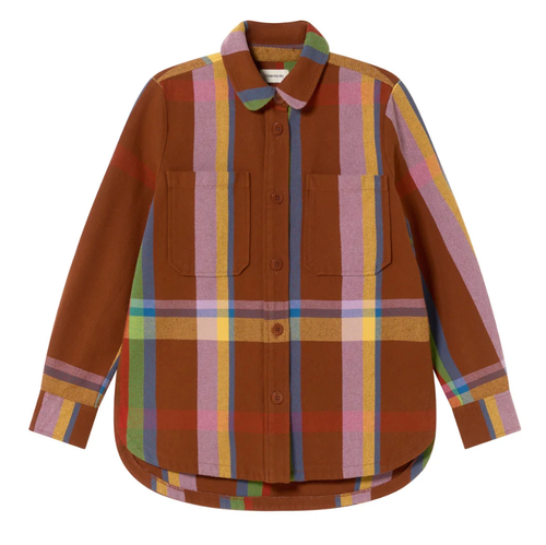 THINKING MU | Charlie Norita Overshirt | Brown Blanket