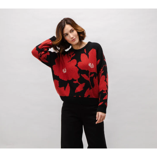 BRAVA FABRICS | Bloom Jacquard Sweater | Black