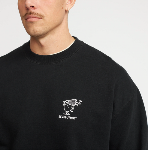 REVOLUTION | 2780 WAK Printed Crewneck | Black