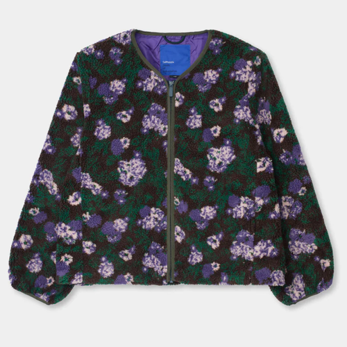 SELFHOOD | 77316 Printed Teddy Jacket | Dark Green