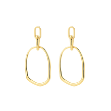 Load image into Gallery viewer, WHITE LEAF | Linked Misshape Hoop Earrings | Gold