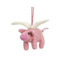 Load image into Gallery viewer, FELT SO GOOD | Handmade Wool Decoration | Flying Pig