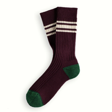 Load image into Gallery viewer, THUNDERS LOVE | Nautical Turn Socks | Burgundy