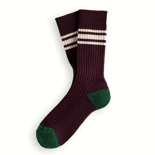 THUNDERS LOVE | Nautical Turn Socks | Burgundy